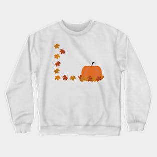 Pumpkin and fall leaves Crewneck Sweatshirt